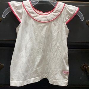 White with hot pink trim top by Ruffle Butts
